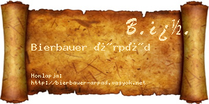 Bierbauer Árpád névjegykártya