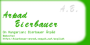 arpad bierbauer business card