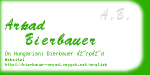 arpad bierbauer business card
